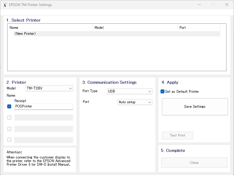 EPSON Installation Druckereinstellungen