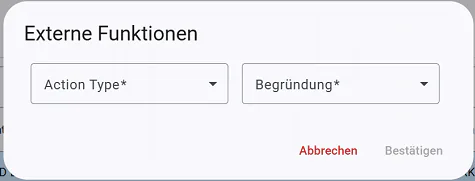 Externe Funktionen Maske