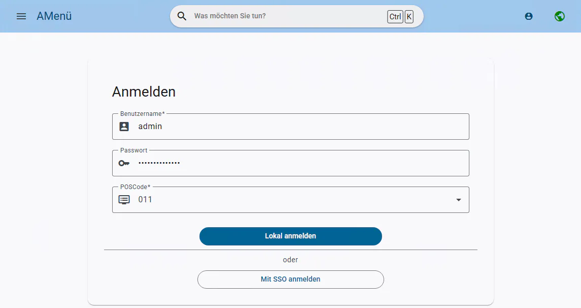 Login Maske
