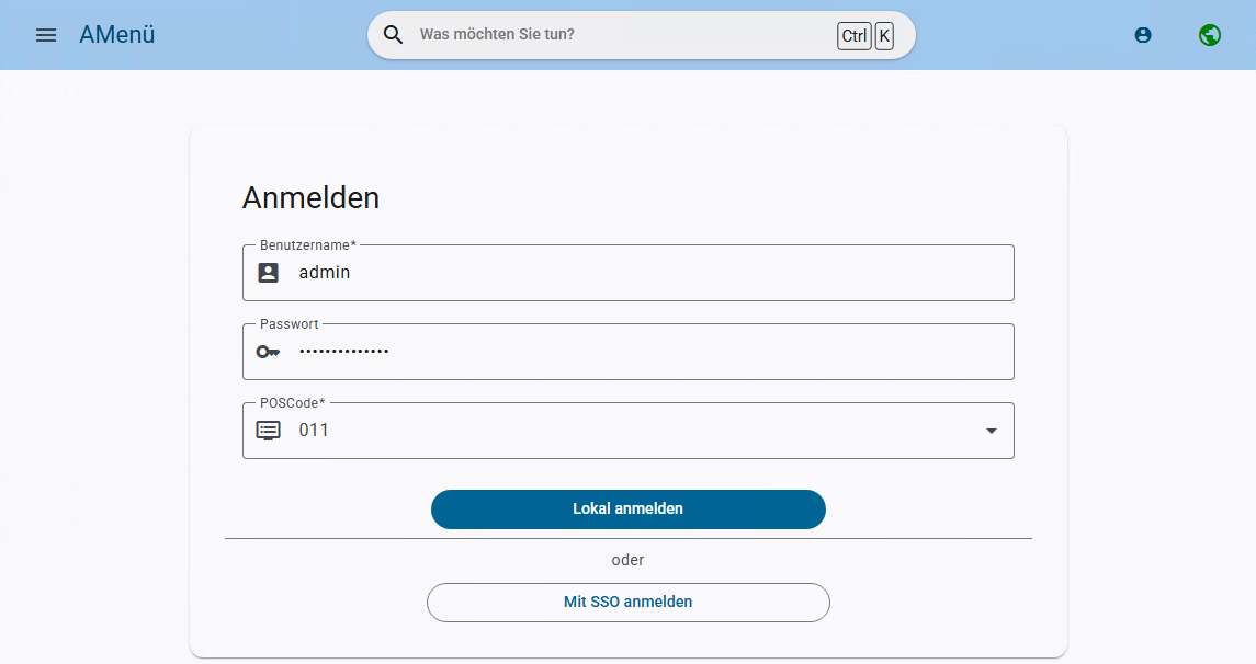 Login Maske
