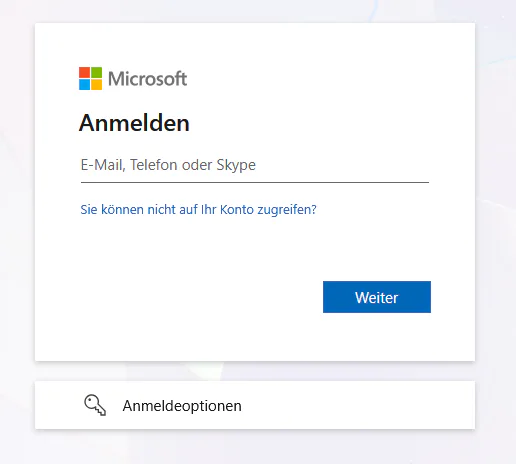 SSO Einrichtung E-Mailadresse
