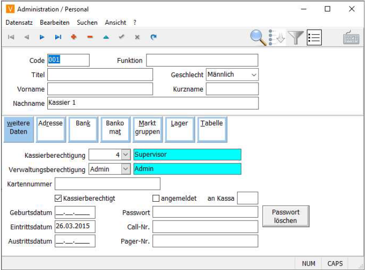 Personal Anlage Maske