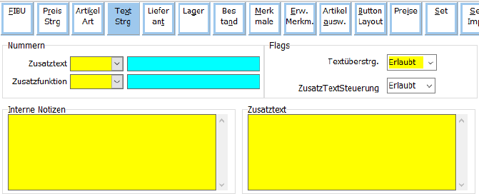 Textsteuerung Anlage Maske