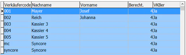 Verkäufer Liste Maske