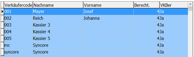Verkäufer Liste Maske