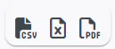 Export Buttons für Excel, CSV und PDF