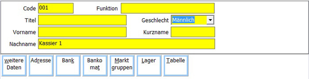 Personal Stammdaten Maske