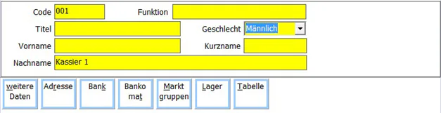 Personal Stammdaten Maske