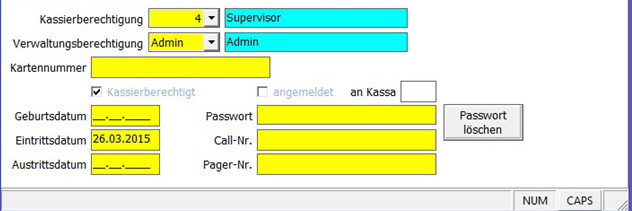 Personal weitere Daten Maske
