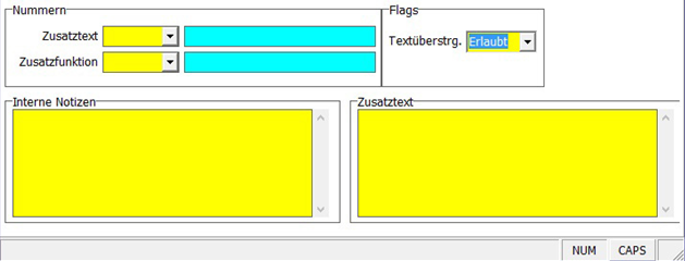 Einzahlungsarten Textsteuerung Maske