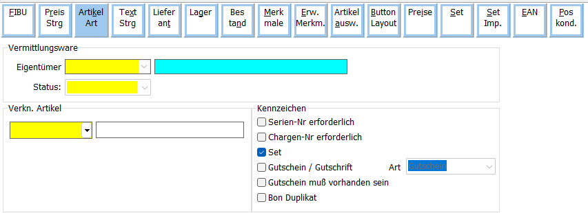 Artikel Art Abschnitt Maske
