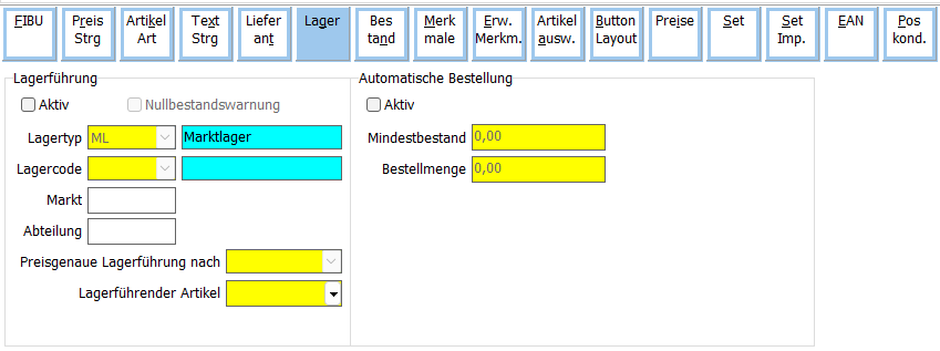 Lager Abschnitt Maske