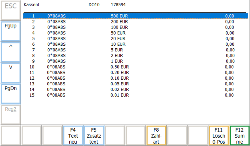 Abschöpfungsstückelung im Infofenster
