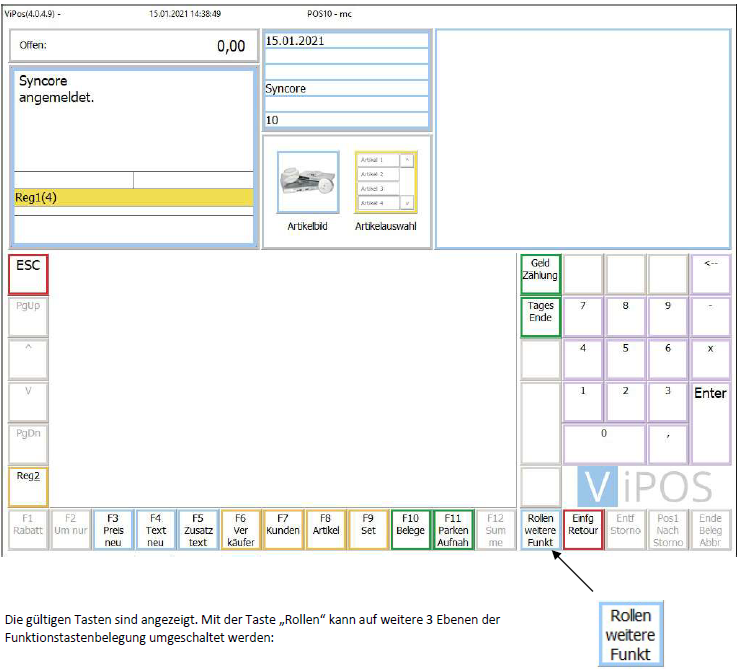 Hauptmaske mit angemeldetem Kassier