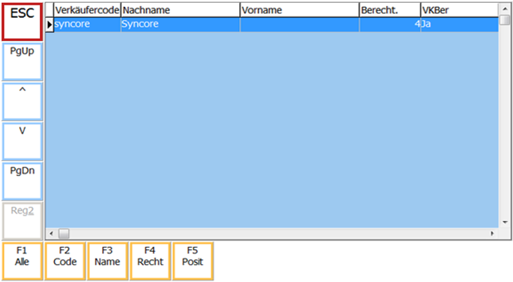 Verkäufermaske mit ausgewähltem Verkäufer