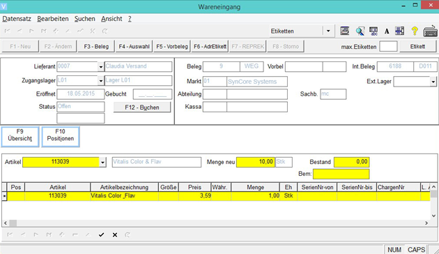 Positionen hinzufügen Maske