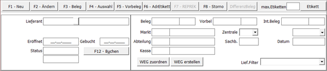 Bestellung Anlage Maske