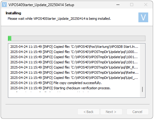 Update Installation Maske