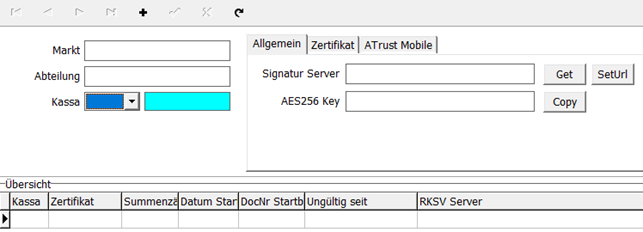 Belegsignatur Anlage Maske