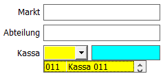 Kassa Auswahl Maske