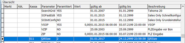 QRSize Eintrag