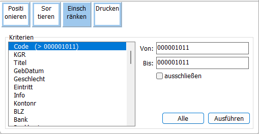 Einschränken Auswahl Maske